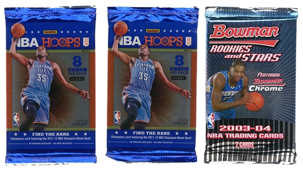 2003/04-2012/13 Bowman and Hoops Basketball Packs Trio (3)